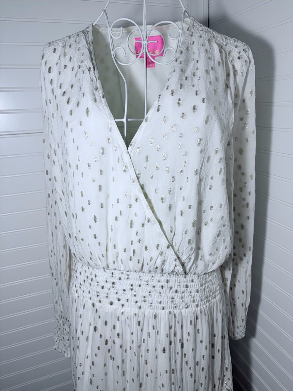 Lilly Pulitzer Ivory Dress with Gold Metallic Dot Detail - Picture 5 of 14